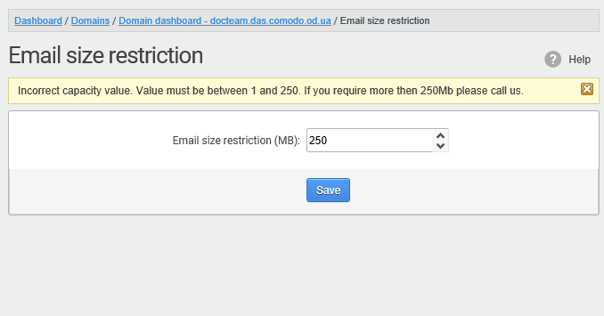 Email Size Restriction Email List Management Domain Storage Secure Email Gateway MSP